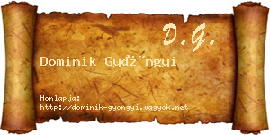 Dominik Gyöngyi névjegykártya