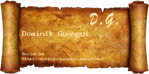 Dominik Gyöngyi névjegykártya